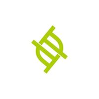 simple geometric leaf symbol, overlapping line design logo vector