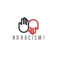 hand care no racism colorful design symbol vector