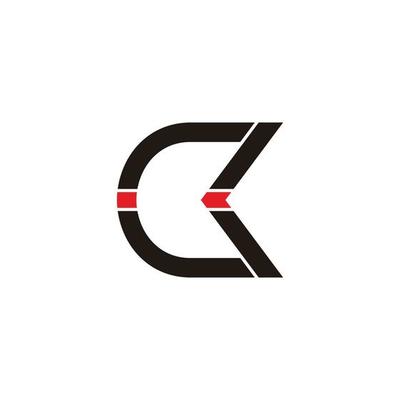 letter ck simple geometric colorful arrow geometric line logo vector