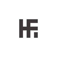 abstract letter hf simple geometric square logo vector