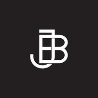 letter jb line overlapping logo vector