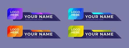 lower third name title bar design template vector illustration.