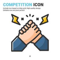 Competition icon vector with outline color style isolated on white background. Vector illustration rivalry sign symbol icon concept for business, finance, industry, company, apps, web and all project