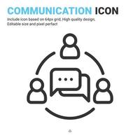 vector de icono de comunicación con estilo de contorno aislado sobre fondo blanco. ilustración vectorial concepto de icono de símbolo de signo de interacción para negocios, finanzas, industria, empresa, aplicación, web y proyecto