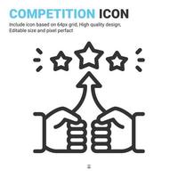 Competition icon vector with outline style isolated on white background. Vector illustration rivalry, rival sign symbol icon concept for business, finance, industry, company, web and project