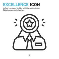 Excellence icon vector with outline style isolated on white background. Vector illustration goodness sign symbol icon concept for business, finance, industry, company, apps, web and all project