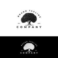 illustration of oak tree logo vector