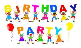 Birthday Party Happy Text Kids vector