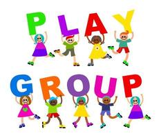 Play Group Kids Happy Community Text vector