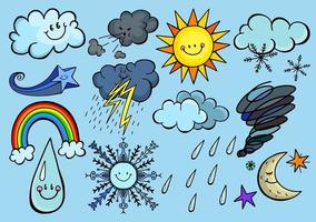 Cartoon Weather Doodle Collection vector