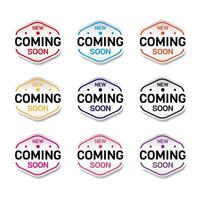 Coming Soon Sticker. For commercial offer product label. Premium and luxury vector illustration design