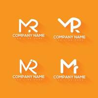 mr letter logo design vector