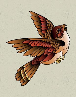bird sparrow tattoo