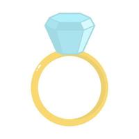 anillo de bodas de oro con diamante. una pieza elegante o un hermoso accesorio para propuesta de matrimonio y ceremonia de boda. ilustración vectorial colorida. vector