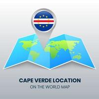 Location icon of Cape Verde on the world map, Round pin icon of Cape Verde vector
