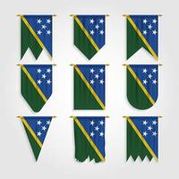 Solomon Islands flag in different shapes, Flag of Solomon Islands in various shapes vector