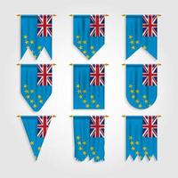 Tuvalu flag in different shapes, Flag of Tuvalu in various shapes vector