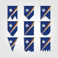 Marshall Islands flag in different shapes, Flag of Marshall Islands in various shapes vector