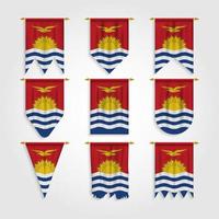 bandera de kiribati en diferentes formas, bandera de kiribati en varias formas vector