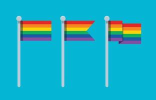 set of rainbow flag lgbt pride. vector illustration