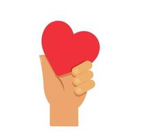 mano sosteniendo el icono del corazón. manos de contorno simple sosteniendo vector de corazón