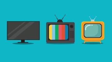 set of television icon vector