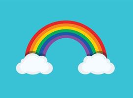 arcoiris con nubes, ilustración vectorial vector