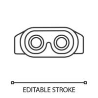 VR headset inside view linear icon. Thin line illustration. Virtual reality mask set. 3D VR glasses, goggles. Contour symbol. Vector isolated outline drawing. Editable stroke