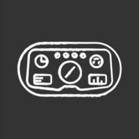 VR headset HUD chalk icon. Head-up display. Game player visual interface. Virtual reality mask, glasses. Isolated vector chalkboard illustration