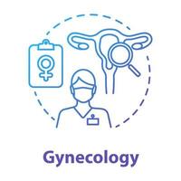 Icono de concepto degradado azul de ginecología. Ilustración de línea fina de idea de salud de las mujeres. ginecólogo, doctor. sistema reproductor femenino, fertilidad, anatomía. dibujo de contorno aislado vectorial vector