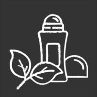 Natural roll-on deodorant chalk icon. Hypoallergenic antiperspirant. Personal care product. Hygiene. Alluminium-free. Protection from odor. Organic cosmetics. Isolated vector chalkboard illustration