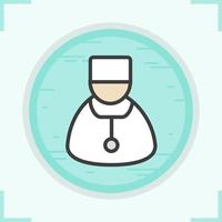 Doctor color icon. Physician. Therapist vector isolated illustration