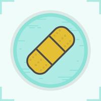 Bandaid color icon. Adhesive bandage. Plaster vector isolated illustration