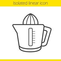 Juicer linear icon. Squeezer thin line illustration. Juice extractor contour symbol. Vector isolated outline drawing