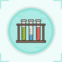 Test tubes color icon. Vector isolated illustration