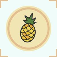 Pineapple color icon. Ananas vector isolated illustration