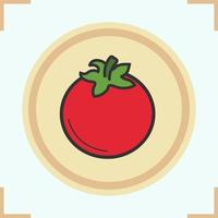 Tomato color icon. Vector isolated illustration