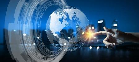 Global Business and Network connection concept. photo