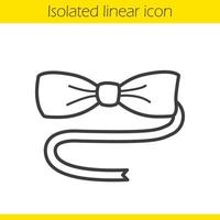 Bow tie linear icon. Thin line illustration. Tuxedo butterfly tie contour symbol. Vector isolated outline drawing