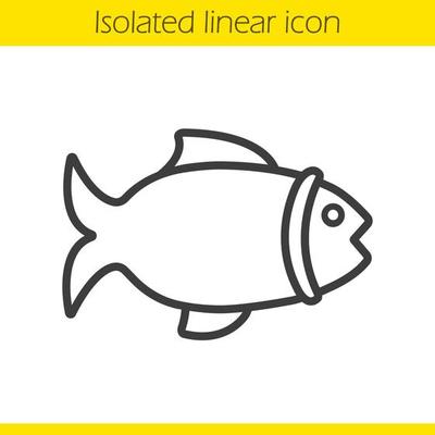 Fish line icon. Fishing vector illustration isolated on white. Seafood  outline style design, designed for web and app. Eps 10. Stock Vector by  ©sabustock 370941916