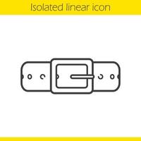 Leather belt linear icon. Thin line illustration. Contour symbol. Vector isolated outline drawing