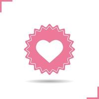 Love sign color icon. Sex shop banner. Heart vector isolated illustration