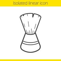 Shaving brush linear icon. Thin line illustration. Contour symbol. Vector isolated outline drawing