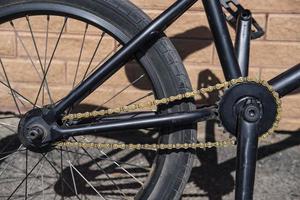 Black BMX bicycle outdoors photo