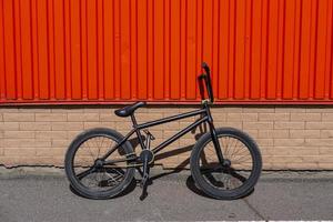 Black BMX bicycle outdoors photo