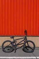 Black BMX bicycle outdoors photo