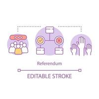 Elections concept icon. Referendum idea thin line illustration. Electorate voting on new law, government decision. Nation wide social poll. Vector isolated outline drawing. Editable stroke