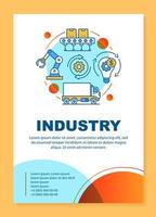 Industry brochure template layout. Production process. Flyer, booklet, leaflet print design with linear illustrations. Vector page layouts for magazines, annual reports, advertising posters