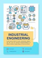 Industrial engineering brochure template layout. Flyer, booklet, leaflet print design with linear illustrations. Vector page layouts for magazines, annual reports, advertising posters