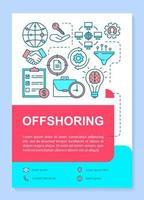 Offshoring brochure template layout. Offshore banking. Flyer, booklet, leaflet print design with linear illustrations. Vector page layouts for magazines, annual reports, advertising posters